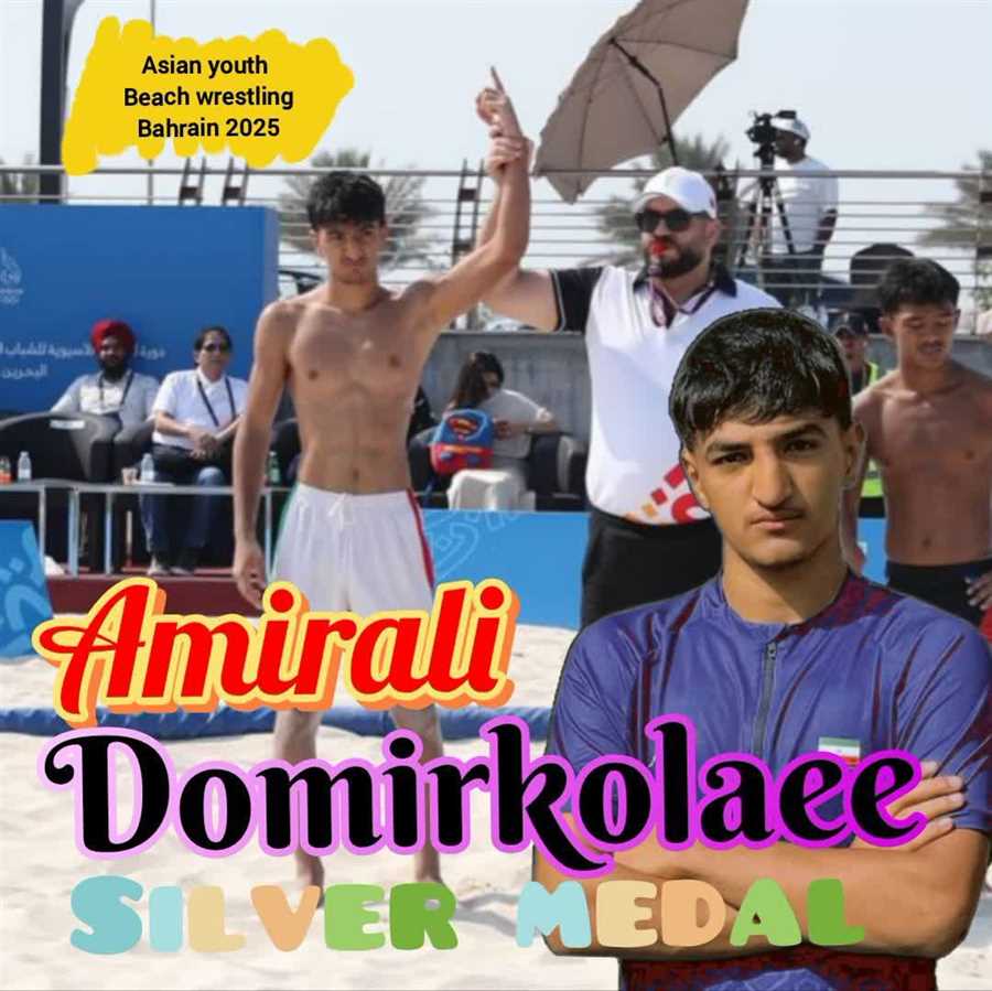  دومیرکلایی مدال نقره کشتی ساحلی بازی های آسیایی جوانان را به ارمغان آورد 